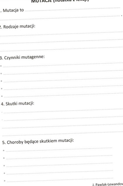 Mutacje (karta pracy)