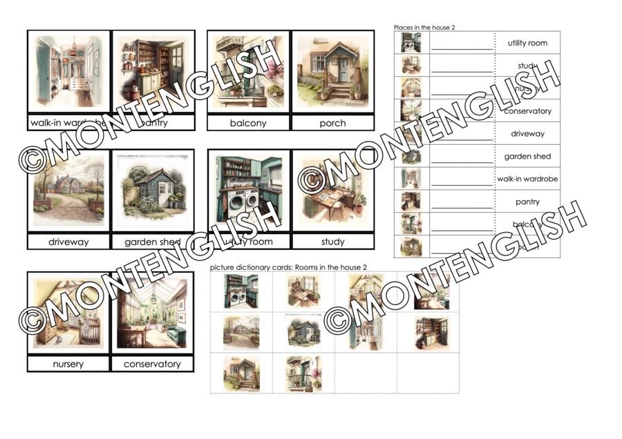 Zestaw kart obrazkowych: PLACES IN THE HOUSE SET 2