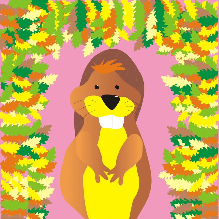 Przedszkole: Grafika do obrazu na płótnie (canvas): portret Bóbr