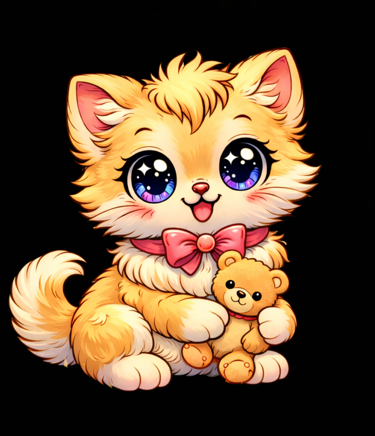 Dzień Kota, słodkie kotki kawaii do kolorowania – 6 kart A4 (PDF)