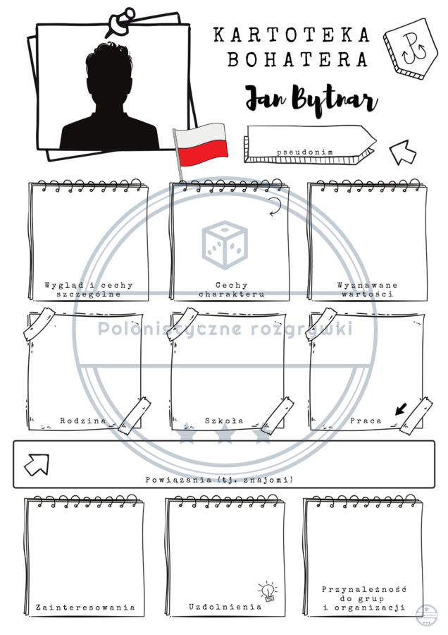 Kamienie na szaniec. Zestaw kart pracy. Bingo