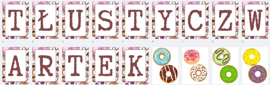 Tłusty czwartek - napis girlanda