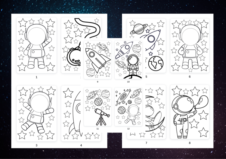 Kosmos- kolorowanka
