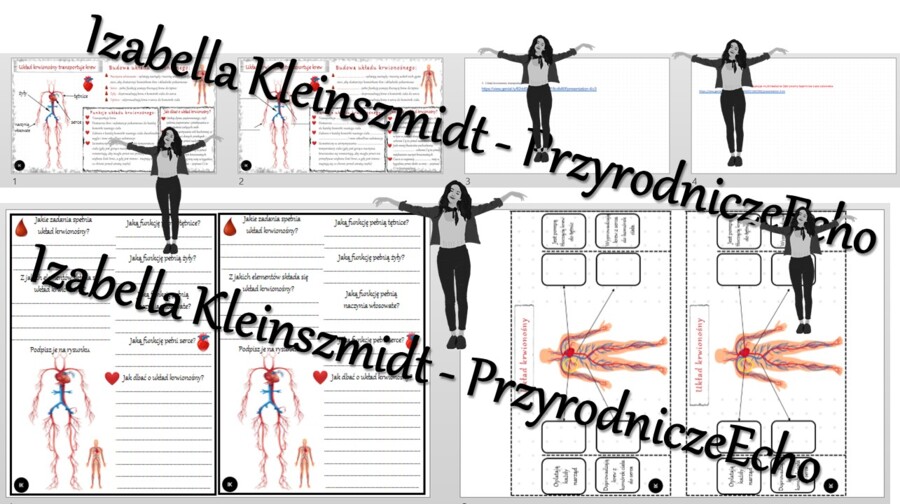 Kompletny zestaw na jedną lekcję „Układ krwionośny transportuje krew” – sketchnotka + karty pracy w power point + gratisowy link do prezentacji multimedialnej niekomercyjnej + gratisowy link do lekcji multimedialnej niekomercyjnej również wykonanej w gen