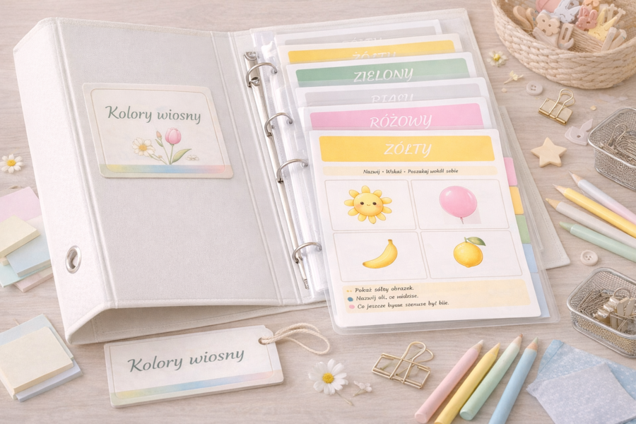 Kolory wiosny – plansze do nazywania barw