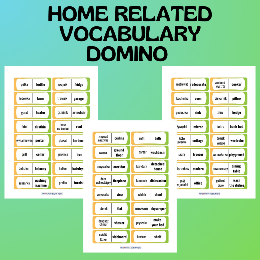 HOME RELATED VOCABULARY DOMINO
