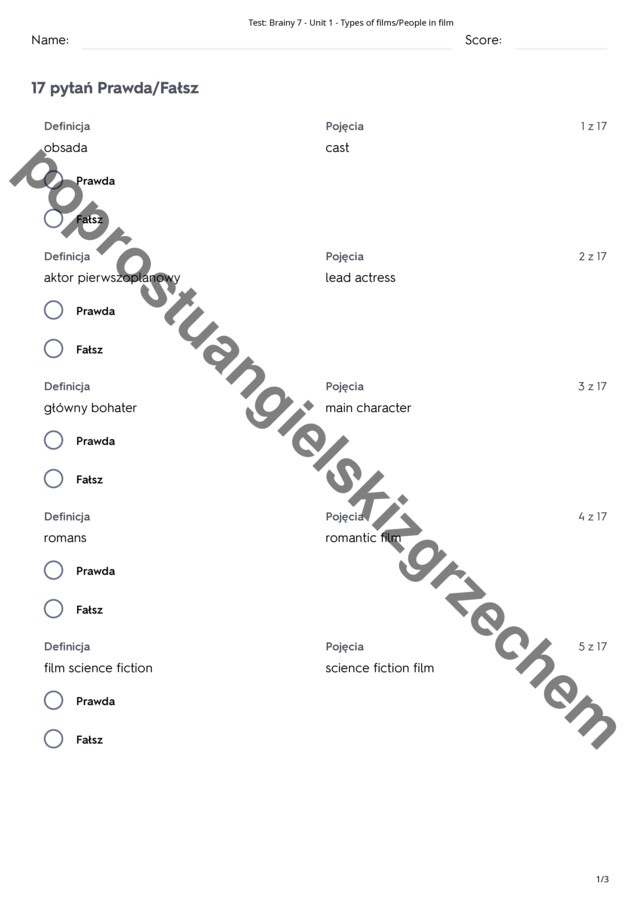Brainy 7 - Unit 1 - testy