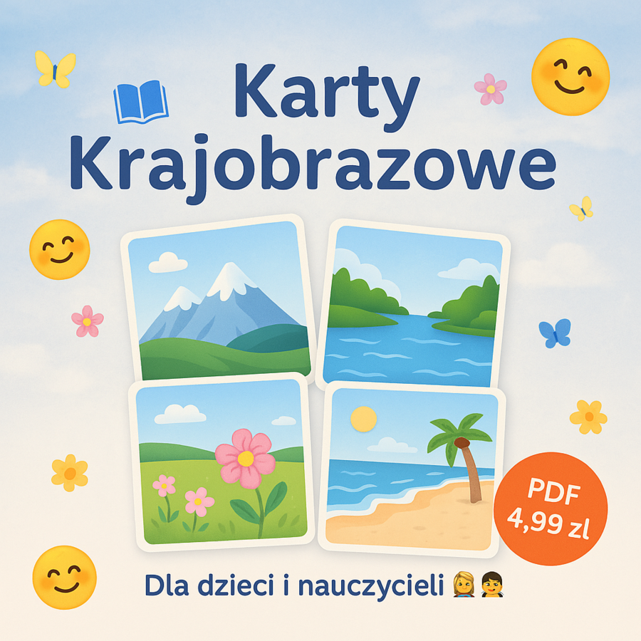 Ilustrowane karty z krajobrazami