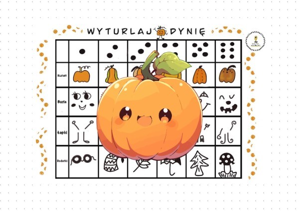 Wyturlaj dynię - rysunkowa zabawa z kostką do gry