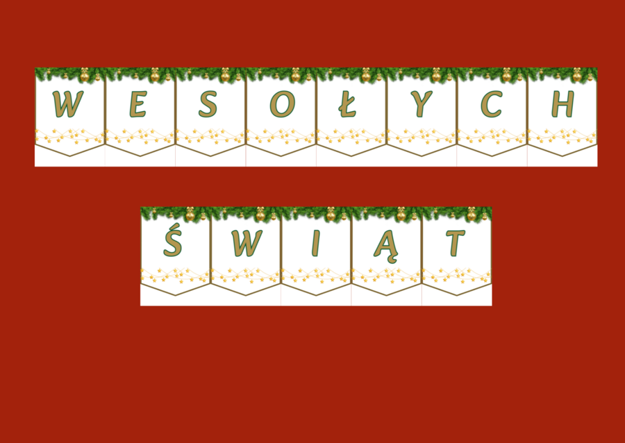 WESOŁYCH ŚWIĄT – Boże Narodzenie – GIRLANDA – biblioteka – świetlica – przedszkole – gazetka – wersja 3