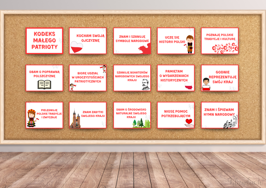 Kodeks Małego Patrioty - zestaw plansz A4