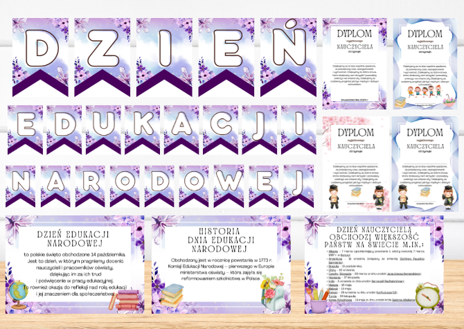 Dzień Edukacji Narodowej - dekoracje i dyplomy