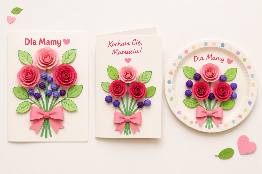 Bukiet dla mamy – praca plastyczna krok po kroku