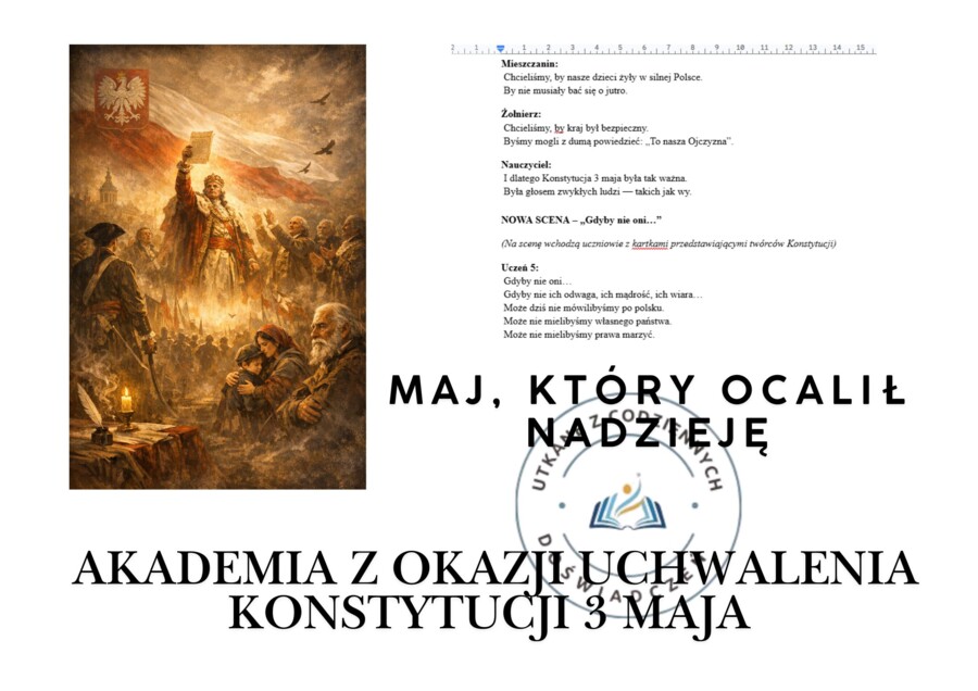 MAJ, KTÓRY OCALIŁ NADZIEJĘ. AKADEMIA Z OKAZJI UCHWALENIA KONSTYTUCJI 3 MAJA