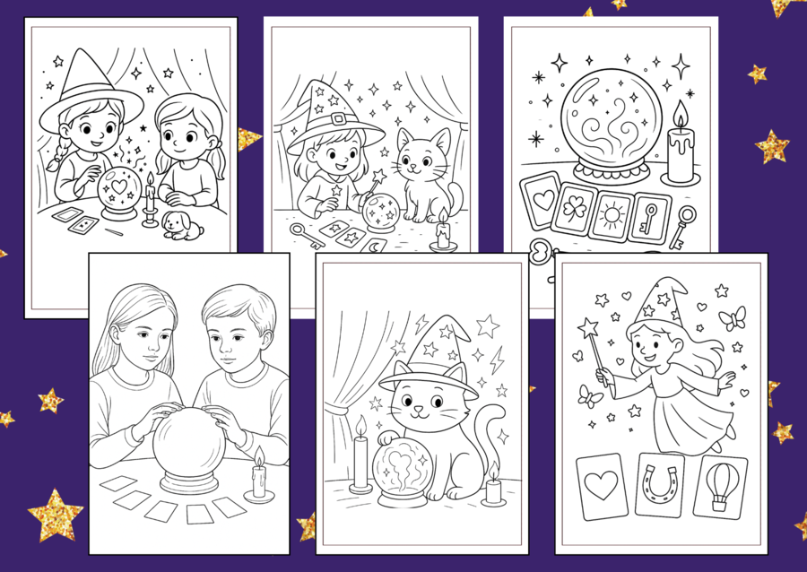 🔮Kolorowanki na ANDRZEJKI – magia, zabawa i kreatywność ✨ - przedszkole - biblioteka - świetlica - 34 szt.