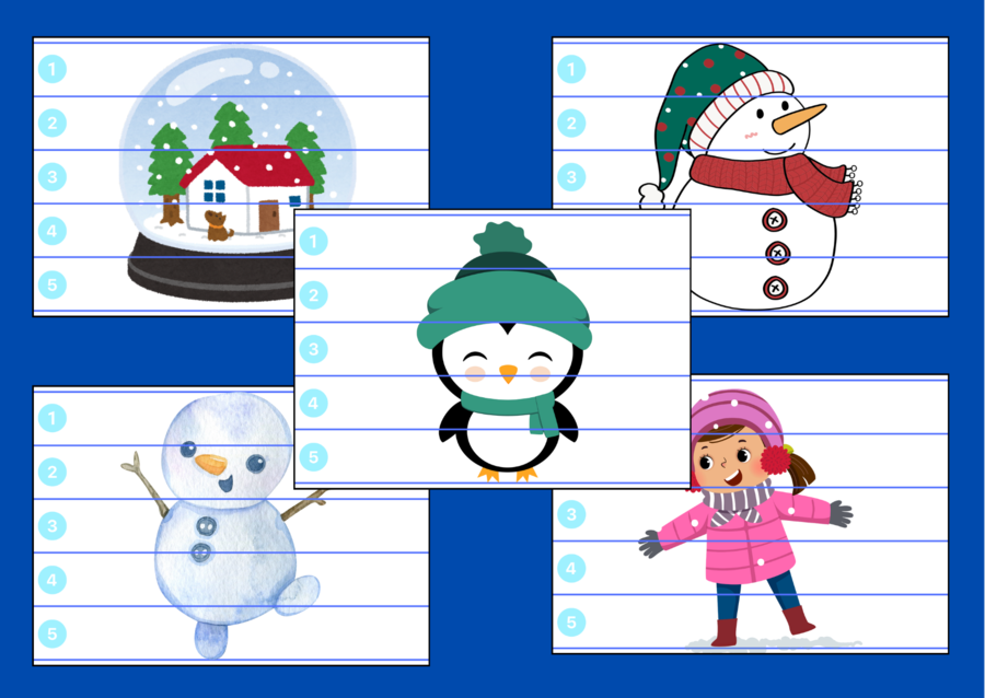 ZIMA – puzzle – biblioteka – świetlica – przedszkole – 10 wersji