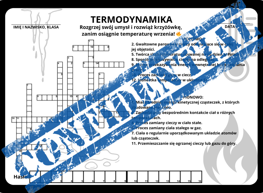 Termodynamika - krzyżówka