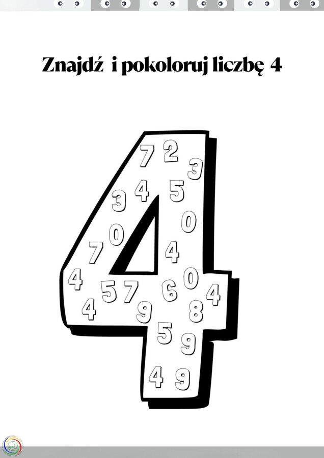ZNAJDŹ I POKOLORUJ. LICZBY.
