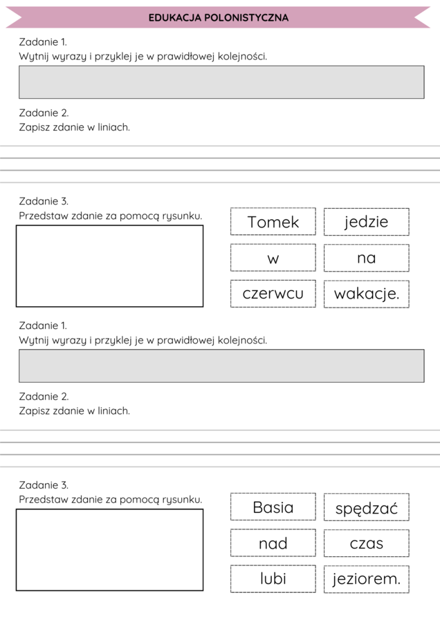 Edukacja polonistyczna - tworzenie zdań