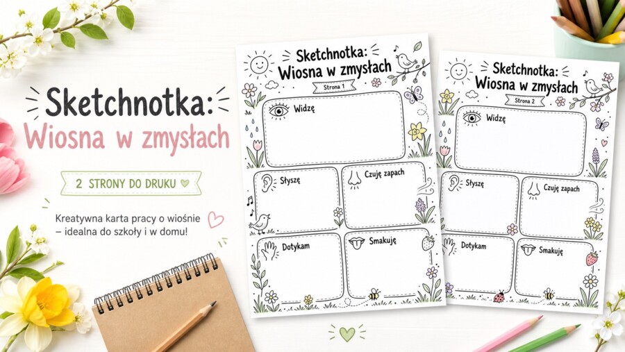 Sketchnotka. Wiosna w zmysłach