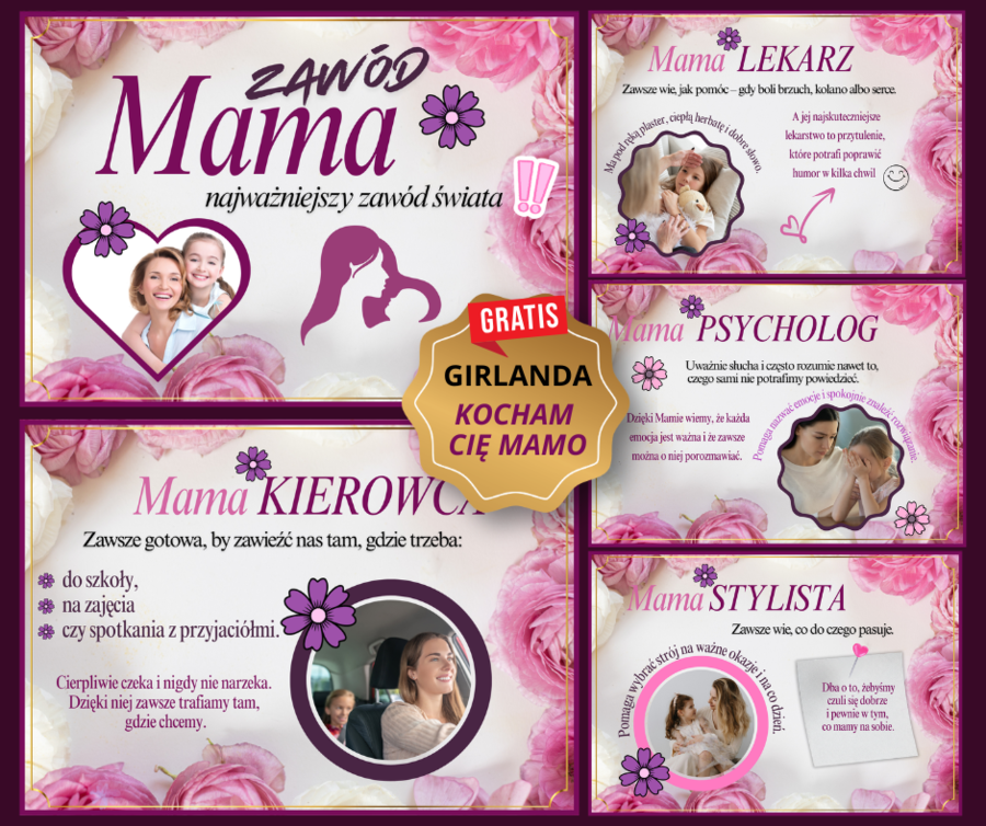 Dzień Mamy – gazetka szkolna PDF do druku - Mama – najważniejszy zawód świata