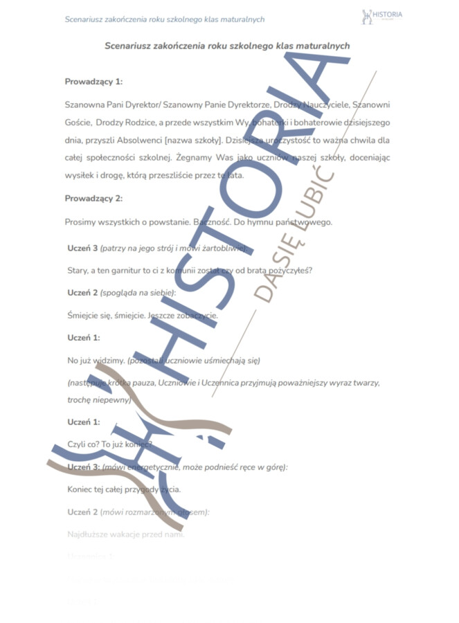 Zakończenie roku szkolnego klas maturalnych