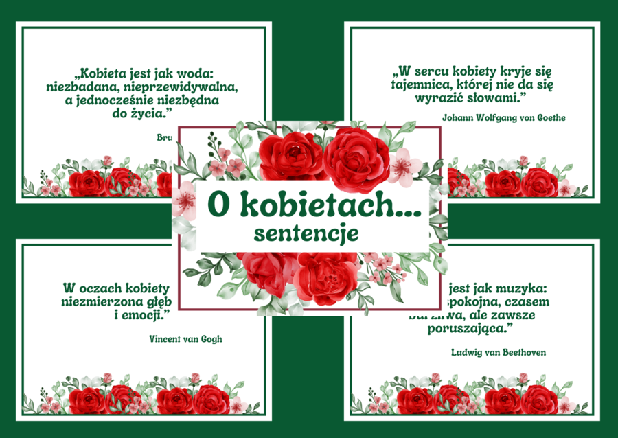 SENTENCJE o kobietach - DZIEŃ KOBIET – gazetka – biblioteka – świetlica – 16 stron – wersja 3