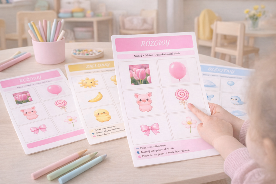 Kolory wiosny – plansze do nazywania barw