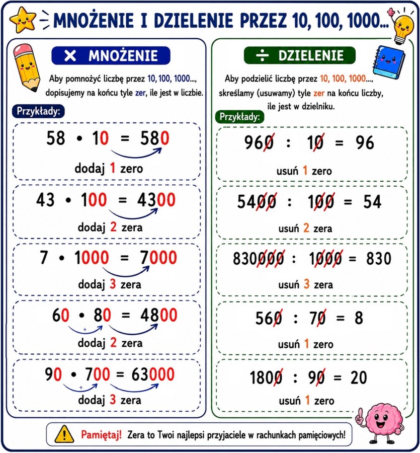 Notatka graficzna wklejka  matematyka klasa 4 SP szkoła podstawowa WSiP GWO  1.4. Mnożenie i dzielenie przez 10, 100
