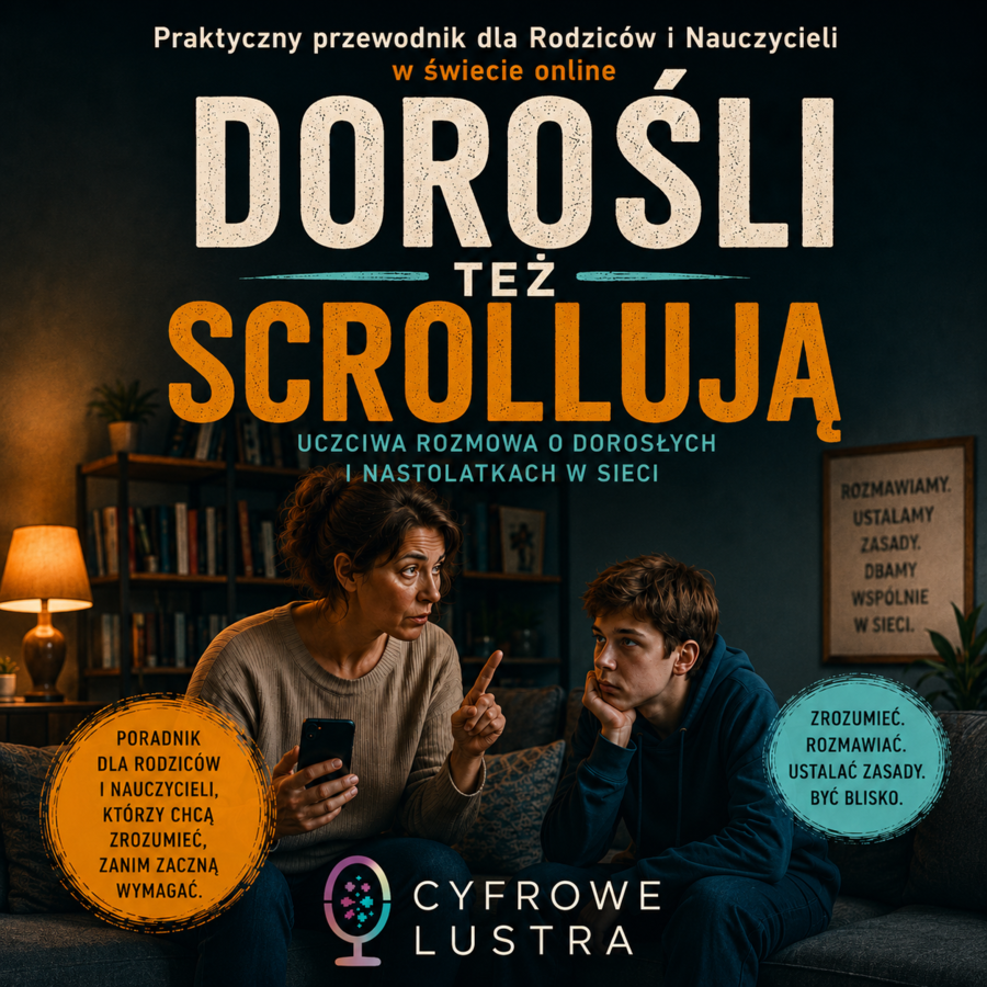 E-book " Dorośli też scrollują. Uczciwa rozmowa o dorosłych i nastolatkach w sieci