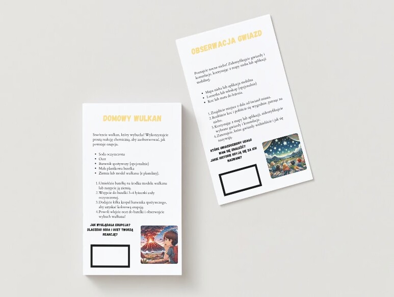 Karty wspólnych zadań. (Karty ekologiczne, Karty kreatywne, Karty sportowe, Karty naukowe).