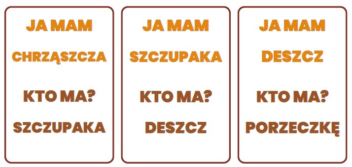 Gra JA MAM głoski szumiące