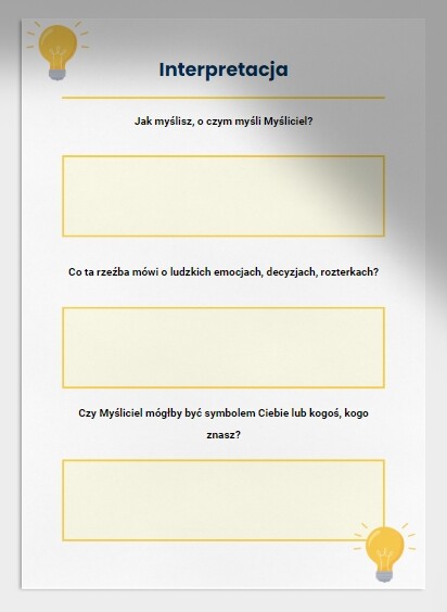 Karta pracy: "Kim jest Myśliciel?"