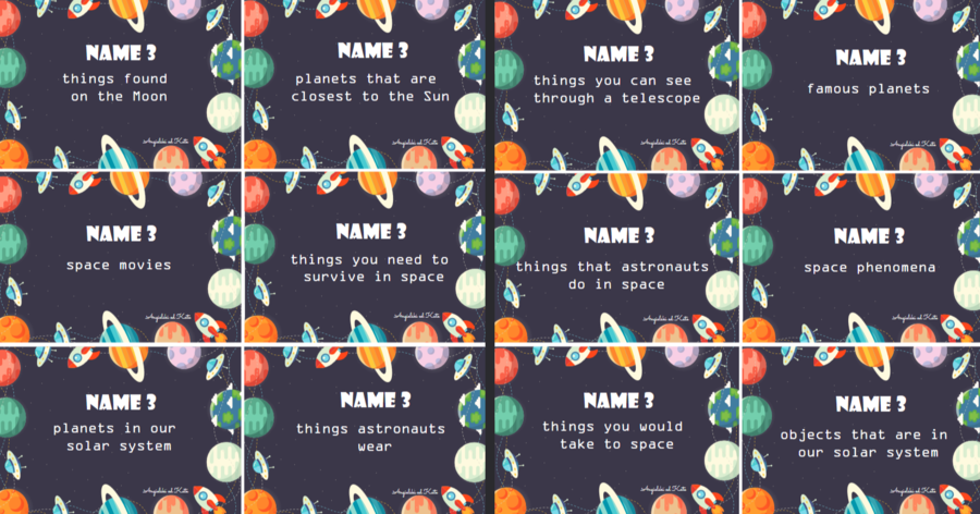 Space (kosmos) gra Name 3 /40 kart