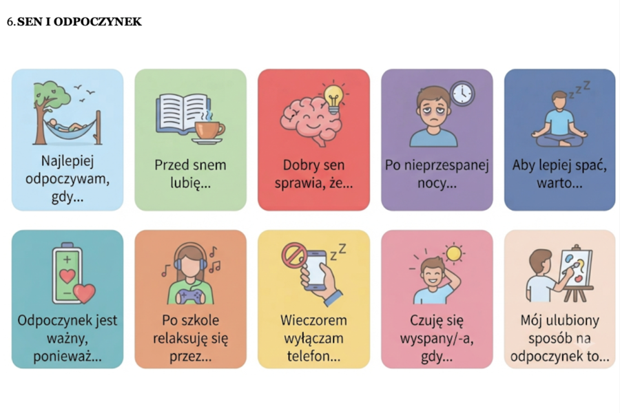 ✨ 100 kart  na Edukację  Zdrowotną dla klas 4–8 ✨