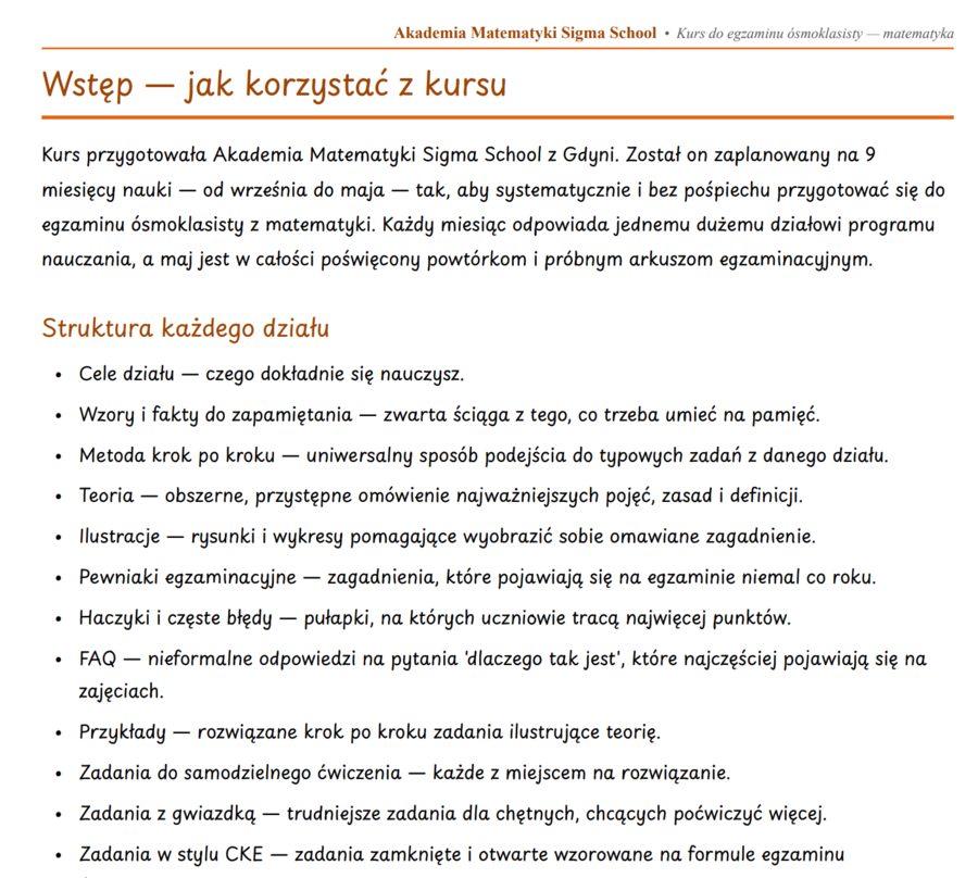 Kompletny Roczny Kurs Przygotowujący do Egzaminu Ósmoklasisty z Matematyki – Sigma School