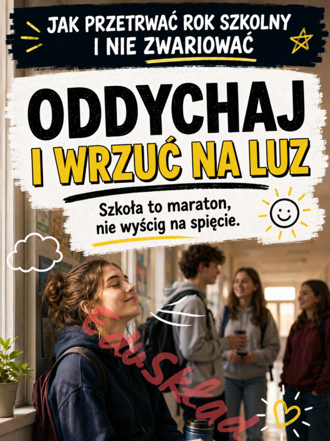 „Jak przetrwać rok szkolny i nie zwariować” – gazetka korytarzowa dla uczniów