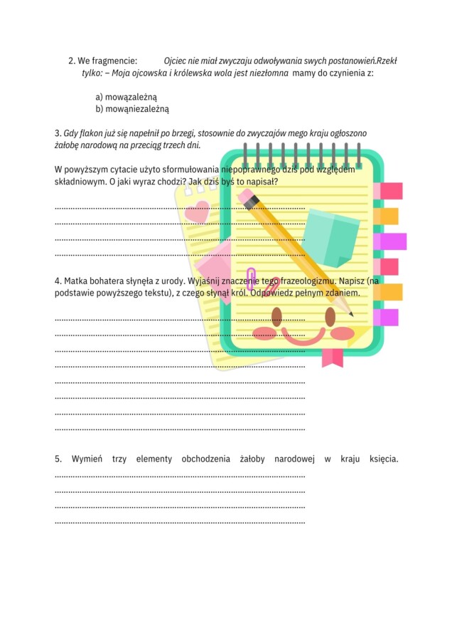 AKADEMIA PANA KLEKSA - ZESTAW PYTAŃ DLA KLASY 8