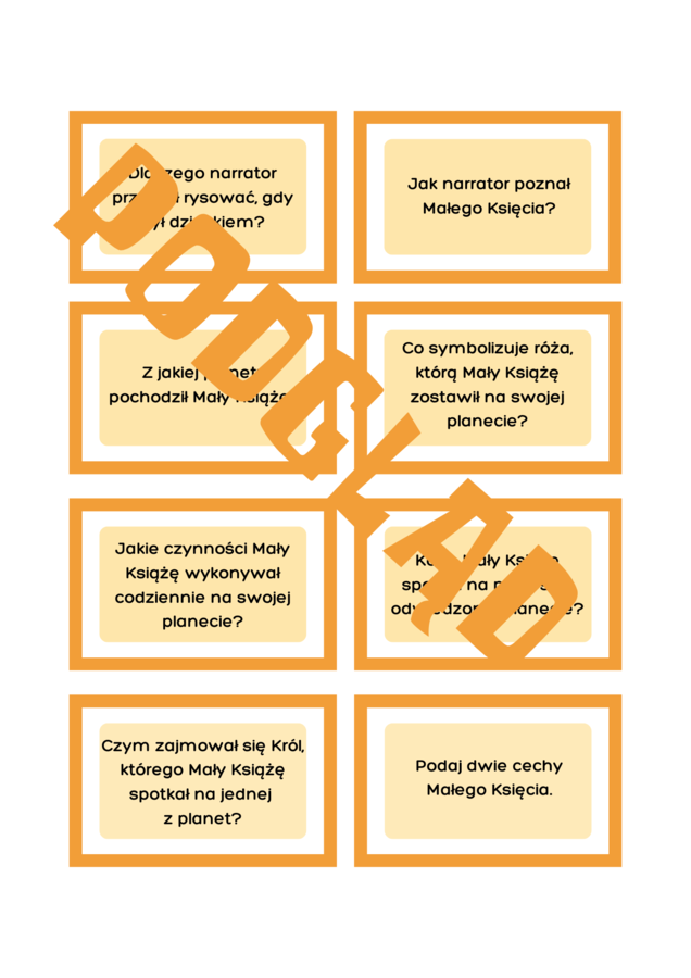 Mały Książę - gra "Pokoloruj różę i lisa"