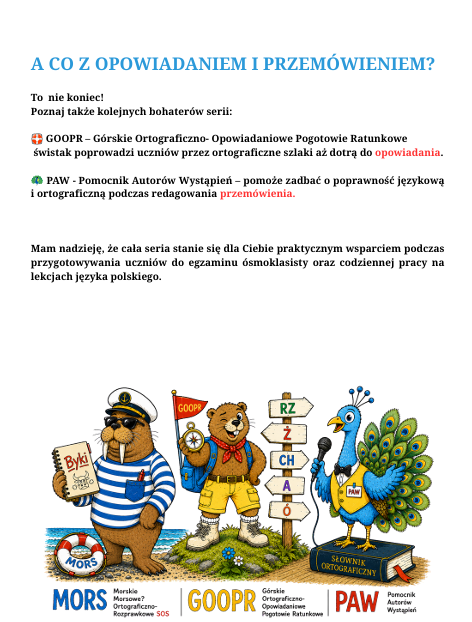 Trenuj z MORSEM. Ortografia i rozprawka w jednym pakiecie materiałów.