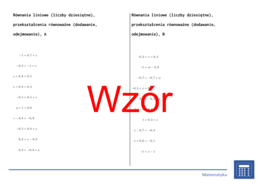 Równania liniowe (liczby dziesiętne), przekształcenia równoważne (dodawanie, odejmowanie) | matematyka, algebra | 26 kolumn