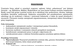Proces literacki - scenariusz ćwiczenia + materiały