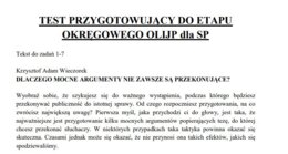 TEST PRZYGOTOWUJĄCY DO ETAPU OKRĘGOWEGO OLIJP DLA SP