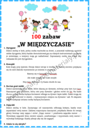100 zabaw "W MIĘDZYCZASIE"