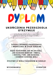 Dyplom ukończenia przedszkola