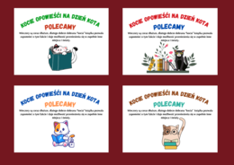 DZIEŃ KOTA biblioteka – gazetka- wystawka – napis – 7 wersji - w poziomie
