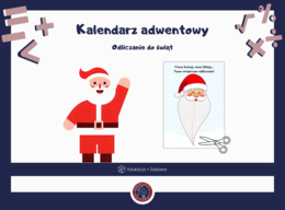 Kalendarz adwentowy: Odliczanie do Świąt | Broda Mikołaja | Plakat A2, A3, A4