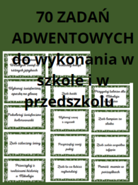Kalendarz adwentowy - zadania - w domu, w szkole i w przedszkolu