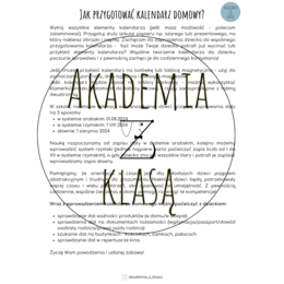 KALENDARZ DOMOWY - do powieszenia na lodówce/tablicy magnetycznej/tablicy korkowej