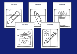 DZIEŃ KREDKI – biblioteka – świetlica – przedszkole - UKŁADANKA - układanki - puzzle - kolorowanka - 10 szt.